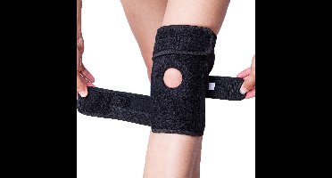 Sportaccessoires Kniebeschermers – Universele maat – Zwart – 1 Stuk – Instelbare Kniewikkels met Zijstabilisatoren, Verlicht Kniepijn, Biedt Kniesupport, Geschikt voor Meniscusruptuur ACL Tendinitis Pijn Blessures, Geschikt voor Vrouwen en Mannen