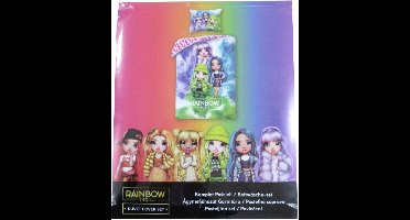 Omkeerbaar dekbedovertrek Rainbow High Jade Skyler Violet 140x200 cm met kussensloop