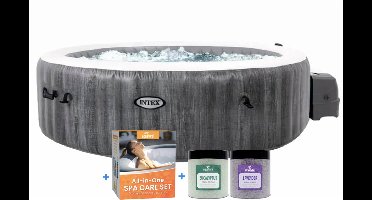 Intex PREMIUM PureSpa Greywood Bubble Deluxe 6 p. + Aquatural Care Set + WiFi