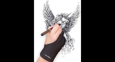 Lycra anti-fouling handschoen voor grafisch tablet, pen display en lichtbak (L)