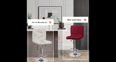 Stoelhoes - Stoelhoezen - Stoelhoes Eetkamerstoelhoezen Verwijderbare Wasbare Stoelhoezen voor Keuken, Ontbijtbalie, Barkrukken, Café - set van 4 - rood - 48D x 45B x 40H centimeter