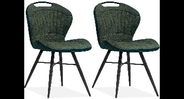 MX Sofa - Eetkamerstoel Splash luxor - kleur: Moss (set van 2 stoelen)