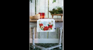 Vervaco - Perlaida loper kit - Kerst - Kerstbloemen - PN-0155487 - Borduren - Borduurpakket - Borduurpakket volwassenen - Borduurpakket kind
