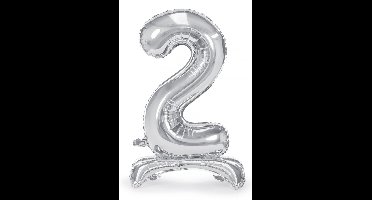 Staande folieballon metallic zilver 2