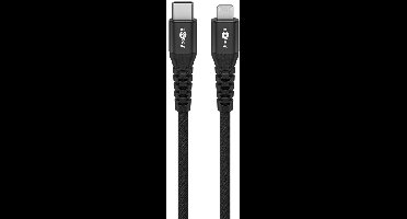 Goobay Lightning - USB-C Supersoft Textile kabel | USB2.0 | PD 60W | zwart | 2 meter