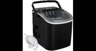 RVV® Ijsblokjesmachine - ijsmachine -ijsblokjesmakers - 9 blokjes in 7 minuten - Zwart- 30 cm x 29 cm x 23 cm