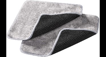 Walser 2in1 wasdoek - 2x schrobdoek - dubbelzijdige microvezeldoek zwart-grijs 40x40 cm