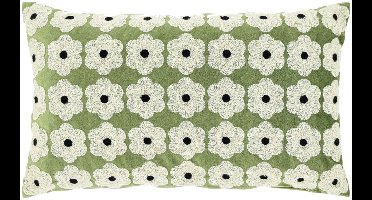 Unique Living Sierkussen Mona - Stof - Groen - 50 x 30 x cm (BxHxD)