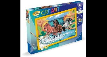 CreArt Kids 31x21cm Horde of Horses, Schilderen op nummer Kit, Leeftijd 9+, 25846, Ravensburger