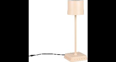 LED Tafellamp - Torna Klyne - 1x LED SMD 1.5W - Touchdimmer - Aanpasbare Lichtkleur - USB aansluiting - Werkt op Batterijen - IP54 - Inclusief oplaadstation - Zand - Kunststof