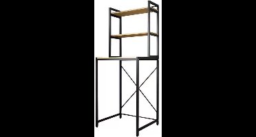 Livista® Wasmachine Kast - 3-Laags Opslagrek - Ruimtebesparende Wasruimte Organizer - 181x60x70 CM - Zwart