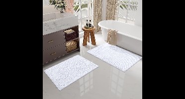 Badmat 60×120 cm – Antislip, Zacht & Absorberend – Wasbare Badkamermat – Wit