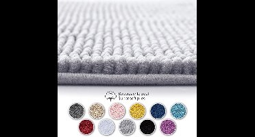 WC Mat 45×45 cm – Antislip, Zacht Chenille & Super Absorberend – Wasbaar Badkamertapijt – Grijs