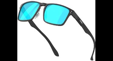 ATTCL Classic Polarized Men's Sunglasses Rectangular Metal Frame Carbon Fiber UV400 CAT 3