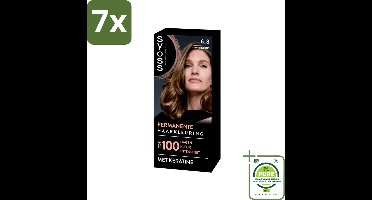7 x SYOSS - Permanent Coloration 6-8 - Haarverf - Permanente Haarkleuring - Donkerblond - Grijsdekking - Grootverpakking - Permanente Haarkleuring - Donkerblond - Keratine - Grijsdekking - Haarkleur