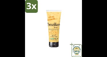 3 x Treaclemoon – Body Scrub – Brazilian Love – 225 ml - Grootverpakking - Body Scrub - Exfoliatie - Braziliaanse Koffieolie - Suiker Scrub - Natuurlijke Huidverzorging