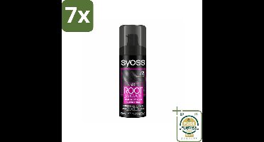 7 x SYOSS - Uitgroeispray Zwart - Uitgroeispray - Kleurbescherming - Directe Grijsdekking - Grootverpakking - Uitgroeispray - Kleurbescherming - Directe Grijsdekking - Tijdelijke Camouflage - Haarkleurbeurten