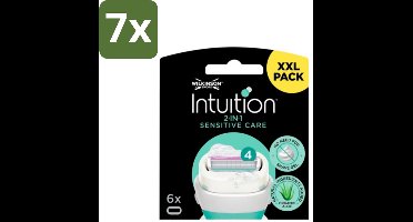 Wilkinson Intuition - Navulmesjes - 2 in 1 Sensitive Care - Voor Gevoelige Huid - 6 mesjes - Bulkverpakking - 7 stuks