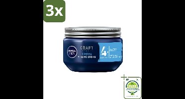 3 x NIVEA MEN - Styling Cream - 150 ml - Grootverpakking - Haarstyling - Natuurlijke Glans - Mannelijke Geur - Flexibele Fixatie - Gezonde Glans
