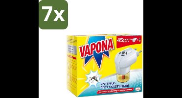 Vapona – Anti-Muggenstekker – 45 nachten - Bulkverpakking - 7 stuks
