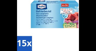 15 x Toppits – Diepvrieszakjes – 3 Liter – 30 Zakjes - Kabel - Kabels - Kabelsysteem - Kabelsysteem
