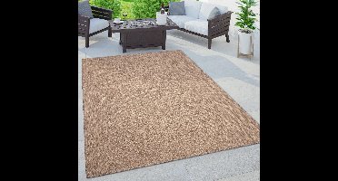Outdoor Area Rug Carpet For Indoor And Outdoor Balcony Terrace Kitchen Rug Modern Boho Plain Mottled, Size:240x340cm, Color:Beige