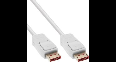 InLine® DisplayPort 1.4 kabel, 8K, wit, vergulde contacten, 2m