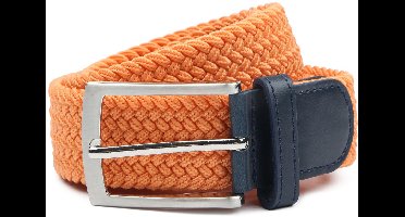 Suitable Geweven Riem Oranje - Maat 95 - Dames en Heren - Elastisch gevlochten stretch riem - 3,5cm breed - Riem gevlochten