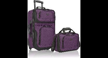 Uitbreidbare handbagageset - 2-delig, luxe polyester, lichte en praktische koffer