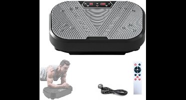 RVV® Trilplaat - Trilplaat Fitness - Vibratieplaat - 120 Vibratie Niveau's - 8 Programma's - Zwart - 52cm x 35cm x 12cm