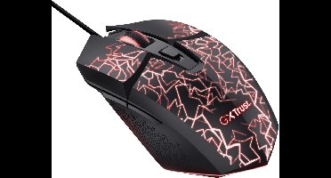 Trust GXT 113 Felox Gaming Muis - USB-A-Kabel - RGB Verlichting - Bedrade Gaming Muis - Programmeerbare knoppen - 6400 DPI - Zwart