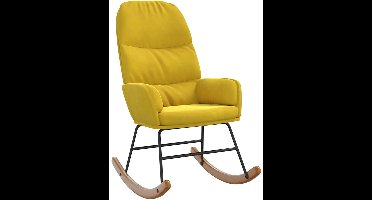 vidaXL - Schommelstoel - fluweel - geel