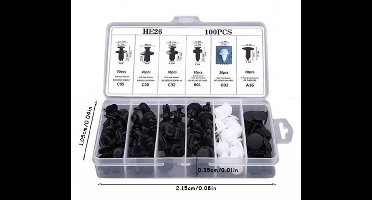 Deurpaneel klemmen set auto 100 stuks universele interieur clips assortiment HE26