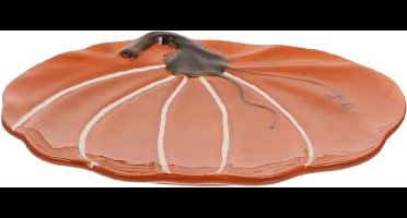 KARZO - Pompoenbord voor Halloween en oogstfeest - Keramisch serveerbord voor tafeldecoratie in herfststijl