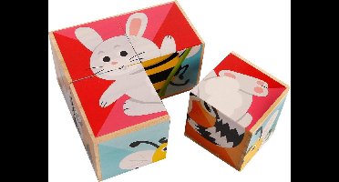 Toys Amsterdam Blokkenpuzzel Dieren Junior Hout 10 Cm 4-delig