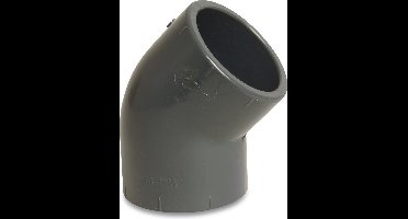 Mega Knie 45° PVC-U 32 mm lijmmof 16bar grijs KIWA