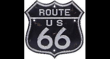 Balvi Muurdecoratie Route 66 17,5 Cm Pvc Zwart/zilver