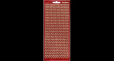 Stickers - Goud - Rood Glitter - Harten Stickers - Zelfklevend voor Kaarten Maken - DIY Feestdecoratie - Scrapbooking Decoratie - Afmetingen 10x23 cm