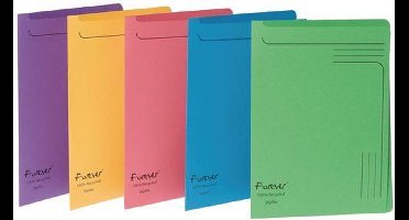 Exacompta Insteekmap Forever voorbedrukt A4, 290 g/m²,assorti (pak 5 stuks)