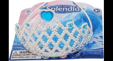 Jonotoys Prinsessenkroon Hartjes Meisjes 15,5 Cm Zilver/blauw