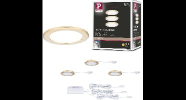 LED-meubelinbouwlampen Set van 3 rond 65mm 3x2,5W 3x180lm 230/12V 3000K Goud mat