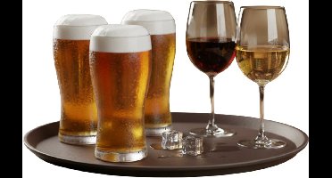 Gerimport Horeca Dienblad - antislip - bruin - kunststof - D40 cm