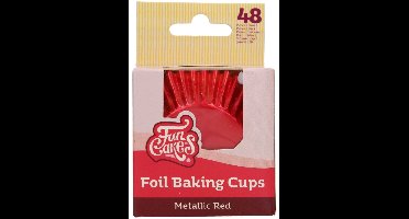 FunCakes Folie Baking Cups - Metallic Rood - pk/48 - Cupcake Vormpjes Papier