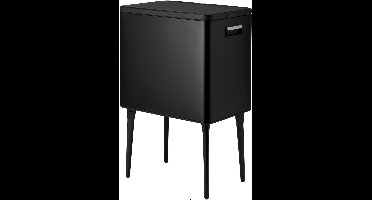 Home Styling Push Prullenbak op poten 35 liter - Zwart