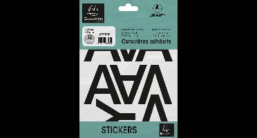 Exacompta 10x Etui met zelfklevende zwarte letters A-Z 60 mm - Zwart - 67385E