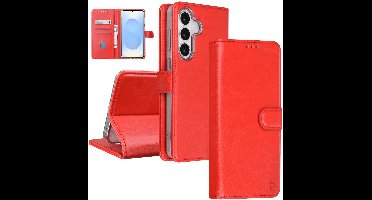 TUNIQ Book Type Case - Galaxy S26 Plus - Rood - Houders voor 3 kaarten - Magnetische sluiting