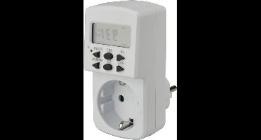 Core® Digitale Tijdschakelaar - Digitale schakelklok Met 20 Programma’s - Schakelklok Timer – Wit - 8cm x 9cm x 15cm