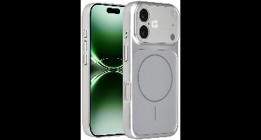 AG Matte Glass iPhone 16 Backcover hoesje - Magsafe full protection cover - Zilver