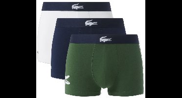 Lacoste Heren Boxershorts Trunks 3-Pack Groen/Donkerblauw/Wit - Maat XXL