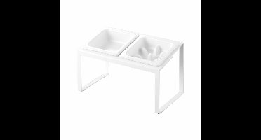 Yamazaki Nooks Slow feeder voerbak schuin & standaard - Wit